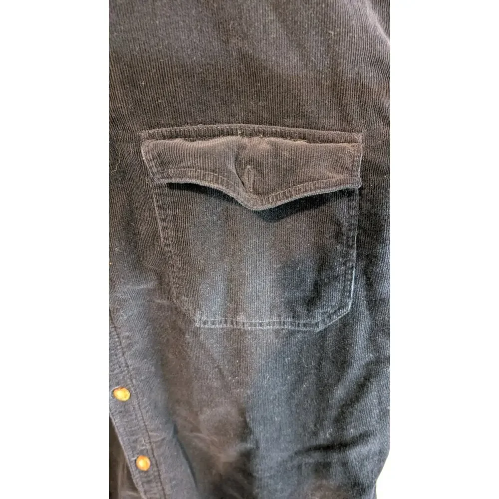 Levi Shacket Men XL Blue Corduroy Flannel Plaid Hunting Outdoors Grunge Y2K